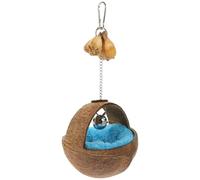 BESPORTBLE Nid Doiseau en Coquille De Noix De Coco Lit Décoratif pour Cage Nid Doiseau en Paille Maison pour Perroquet