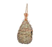 BESPORTBLE Nid Oiseau Suspendu Fibres Naturelles Tressées Nichoir pour Oiseaux avec Deux Diamètres Ouverture