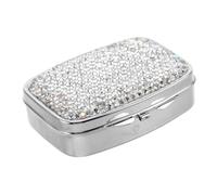 BESPORTBLE Organisateur de Suppléments Mini Pilulier Portable Élégant Design Rhinestones Boîte Compacte à Compartiments pour Voyage et Usage