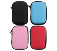BESPORTBLE Organiseur Compact pour Cartes de Jeu et Câbles Étui Zippé en EVA Lot de 4 Pièces Couleurs Noir Rouge Bleu Ciel Adapté Transport et Usage Quotidien