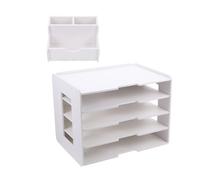 BESPORTBLE Organiseur de Documents de Bureau PVC Blanc à Niveaux Multiples | Tri Robuste pour Courrier et Magazines, Style Moderne, Usage Maison ou Salle D'étude