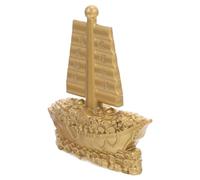 BESPORTBLE Ornement de Voilier Miniature en Alliage Doré Décoration Nautique de Table Amulette Chinois Symbole de Prospérité et Succès pour Bureau ou Intérieur Présent Feng Shui Compact