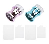 BESPORTBLE Outils pour Gratter Ongles en Silicone et Abs, Tampons de Manucure Pratiques avec Positionnement Clair pour Nail Art, Set Complet Facile à Utiliser
