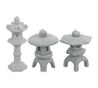 BESPORTBLE Pagodes Miniatures Japonaises Ornement de Paysage Micro Lot de 3 en Résine Décoration Réaliste pour Jardin Miniature et Coin Contemplation