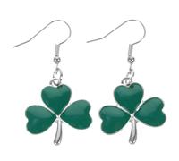 BESPORTBLE Paie de 1 Boucles D'oreilles Pendantes Trèfle en Alliage Léger pour Femmes, Boucles D'oreilles Saint-patrick, Bijoux de Festival et Décoration D'oreille, Présent pour Filles