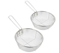 BESPORTBLE Panier de Friture en Acier Inoxydable 2pcs Résistant la Chaleur Séparation Rapide D'huile pour Légumes et Frites en Restaurants et Hôtels
