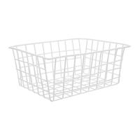 BESPORTBLE Panier de Rangement Métallique pour Congélateur Coffre 28 X 21,5 X 12 Cm Blanc, Organisateur Cuisine pour Fruits et Légumes, Panier de Congélation Pratique et Résistant