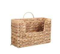 BESPORTBLE Panier de Rangement Rectangulaire 30 X 20 X 11 Cm en Calebasse Tressée Main avec Poignées Robustes, Panier Suspendu Mural Polyvalent pour Magazines, Fruits et Organisation Bureau