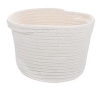 BESPORTBLE Panier de Rangement Tressé en Corde de Coton Blanc Grosse Taille avec Poignées Doubles Panier Tissé pour Organiser Cosmétiques Parfums et Petits Objets Ménagers Rangement