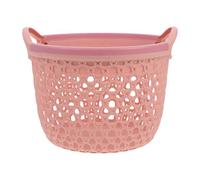 BESPORTBLE Panier de Rangement Tressé Imperméable, Petit Format, Couleur Rose Clair, Panier Décoratif Multifonction pour Organisation de Table et Rangement Maison, pour Salon, Bureau ou