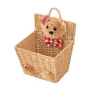 BESPORTBLE Panier de Rangement Tressé Osier avec Design Cartoon Ours Panier Suspendu Décoratif pour Stockage Domestique Polyvalent Couleur Kaki