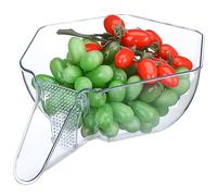 BESPORTBLE Panier D'égouttage Multifonctionnel Transparent Bec Verseur, Passoire à Riz Grosse Capacité, Bol Lave-fruits et Légumes, Ustensile Cuisine Polyvalent pour Égoutter Facilement