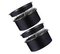 BESPORTBLE Panier Multifonction pour Friteuse à Air Chaud 6 Pièces - 2 Moules à Gâteau 16 CM 2 Plaques à Pizza Rondes 2 Grilles Vapeur en Acier Inoxydable - Accessoires Compacts pour