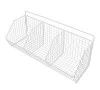 BESPORTBLE Panier Mural Cuisine en Acier au Carbone Blanc 3 Compartiments Simple Couche Panier à Légumes et Fruits pour Rangement Mural Solution Gain de Place Cuisine et Cellier