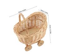 BESPORTBLE Panier Rotin Tressé Forme Poussette Corbeille avec Poignées pour Décoration Mariage et Shower Panier Fleurs Décoratif pour et Friandises