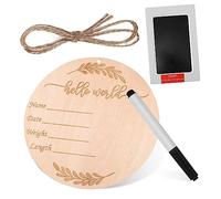 BESPORTBLE Panneau pour Tampon et Stylo avec Encre Bébé en Bois Annonce de Naissance Ensemble Bébé sans Bavures pour Hôpital et Décorations Diverses