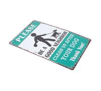 BESPORTBLE Panneau Vintage Tôle pour Déchets Canins Signal Davertissement Chiens Nettoyage Obligatoire Décoration Extérieure et Jardin Art Mural Américain Classique