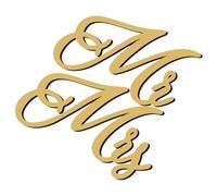 BESPORTBLE Panneaux Décoratifs « M et Mme » en Bois Doré Ruban Rose 2 M - Signalisation Chaise Mariage pour Cérémonie et Réception - Ensemble Suspendu pour Sièges des Mariés