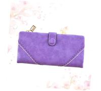 BESPORTBLE Paquet à Main Femme Multifonction en Cuir PU Fermeture Éclair Et Boucle, Portefeuille Long Violet à Dentelle Élégante, Pratique pour Organisation Quotidienne Et Sorties