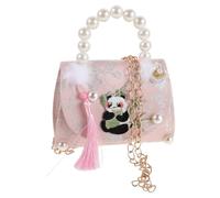 BESPORTBLE Paquet Bandoulière Garçon et Filles Mignon Panda Rose avec Perles Paquet à Main pour Filles Petite Taille Légère Polyvalent Épaule et Bandoulière pour École et Fêtes Présent