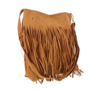 BESPORTBLE Paquet Bandoulière Rétro en Daim Marron à Franges Bandoulière Ajustable Grand Sac à Bohème pour Shopping Festivals et Usage Quotidien