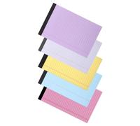 BESPORTBLE Paquet de 5 Bloc-notes Ligné 5x8 en Papier, Pages Collées | Format A5, Papier Quadrillé, Organisation par Couleurs, pour Étudiants et Navetteurs, Écriture Nette