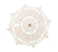 BESPORTBLE Parapluie Coton Cathédrale Parapluies pour Le Thé De Mariée Parasol Célibataire Floral s pour Les Mariages Décorations Soleil en Dentelle Beige