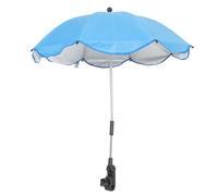 BESPORTBLE Parasol Poussette à Clipser Bleu Ciel Revêtement Argenté Grand Parasol de Plage Résistant à L’Eau UV Protection Solaire Ajustable pour et Chaise Accessoire Extérieur