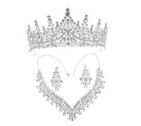 BESPORTBLE Parures Bijoux Mariage Cristal Ensemble Collier et Boucles Oreilles Diadèmes Couronnes pour Femmes Soirée Costumée Anniversaire Bal Promo Concours Beauté