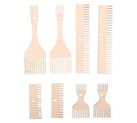 BESPORTBLE Peigne à Tapisserie 8 Pièces en Bois à Double Extrémité | Outil Textile Beige, Léger et Portable, pour Fibre Arts, Bords de Tissu et Projets de Tapis Muraux