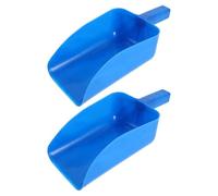 BESPORTBLE Pelle à Nourriture pour Bétail en Plastique Épais, Grosse Taille Carrée Bleue, 2 Pièces, Pelle Utilitaire Robuste pour Alimentation Animale, Adaptée à L’élevage et Manutention
