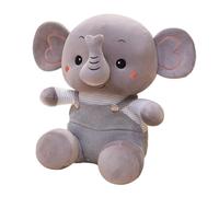 BESPORTBLE Peluche Éléphant Gris Coton Doux avec Bretelles Apaisant pour Garçon Fille Peluche Confortable et Sûre pour Chambre Garçon Fille Cadeau Éducatif sans Odeur