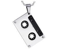 BESPORTBLE Pendentif Acier Cassette Audio Hip Hop Pour Hommes Collier Original Pour De Musique Et Pour Fête Des Pères Et