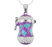 BESPORTBLE Pendentif Aromathérapie Diffuseur D’huiles Essentielles Alliage de Cuivre Ajouré Violet Étui Ouvrable Femmes Création Collier Présent Spécial