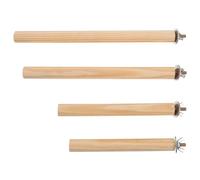 BESPORTBLE Perchoirs pour Perruches et Perroquets Lot de 4 Tiges Robustes en Bois et Acier Inoxydable Tremplin et Marchepied, Fournitures pour Oiseaux de Compagnie en Cage
