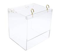 BESPORTBLE Perroquet Tube De Suspension De Cage Nettoyeur Fontaines De Bains d'oiseaux Énergie Solaire Cage De Bain D'oiseau Bain d'oiseaux en Fontaine Vide Transparent Acrylique