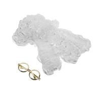 BESPORTBLE Perruque Blanche Bou de Juge et Lunettes Dorées Accessoire de Costume pour et Magistrats Synthétique Confortable avec Bande Élastique pour Déguisement Halloween et Cosplay