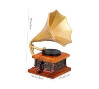 BESPORTBLE Phonographe Miniature Rétro Vintage pour Maison de Poupée Modèle de Gramophone Chic et Lisse Accessoire Décoratif Miniature pour Scène DIY