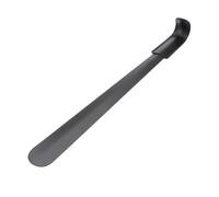 BESPORTBLE Pied Acier Inoxydable avec Poignée Cuir Noir Outil Ergonomique pour Faciliter Chaussage Portable pour Maison et Voyage Adapté Baskets