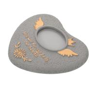 BESPORTBLE Pierre Tombale pour Chien en Pierre Gravée Résistante aux Intempéries, Forme Cœur Grise, Décoration Commémorative de Jardin Extérieure pour Animaux de Compagnie, Monument