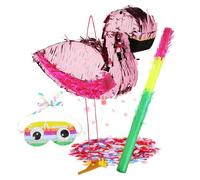 BESPORTBLE Piñata Flamant Papier Décoration De Fête Avec Bandeau Pour Yeux Jeu De Piñata Pour Anniversaire