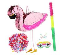 BESPORTBLE Piñata Flamant Rose Décoration D'anniversaire Filles Taille Standard Kit Complet Bâton et Bandeau pour Fête D'anniversaire, Halloween et Jeux Festifs, Accessoires Inclus, Papier Coloré