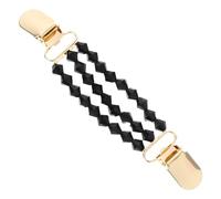 BESPORTBLE Pince à Châle Noire Chaîne de Pull en Fausses Perles Pince Anti-Dévoilement pour Femme Accessoire Polyvalent pour Pulls Cardigans et Robes Clip Vintage Élégant et Sécurisé