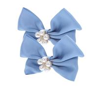 BESPORTBLE Pinces à Chaussures Détachables avec Nœud Perlé Bleu Accessoires Élégants pour Mariage et Fête Clips et Faciles à Porter