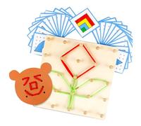 BESPORTBLE Planche à Clous Bois pour Garçon Fille Outil Éducatif de Mathématiques et Pédagogique Montessori pour Apprentissage Préalable Instrument Enseignement Ludique pour Filles et Garçons