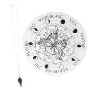 BESPORTBLE Planche à Pendule en Bois Sculpté 2 Pièces Collier Pendentif Blanc Et Rose, Outils De Divination pour Sorcière Débutante, Décor De Contemplation Et Fournitures D'autel