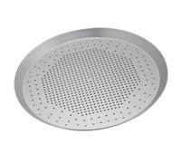 BESPORTBLE Planche à Pizza Perforée Ronde 215X2 CM en Acier Inoxydable Argenté Plateau à Pizza Ventilé pour Cuisson Croustillante Accessoire Cuisine pour Four Restaurant et Pizzeria