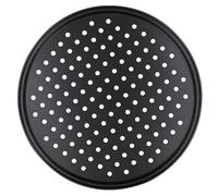 BESPORTBLE Plaque à Pizza Perforée 32 CM en Acier au Carbone Antiadhésive Plaque de Cuisson pour Pizza Ustensile Cuisine Résistant à la Corrosion Cuisson Rapide et Démoulage Facile