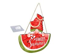 BESPORTBLE Plaque Bois Suspendue Motif De Pastèque Et Gnome Décoration Murale Accueillante Pour Saison Estivale