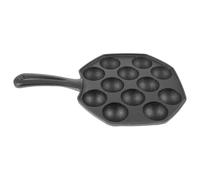 BESPORTBLE Plaque de Cuisson Takoyaki en Fonte 12 Trous Moule à Œufs de Caille Noir Ustensile Cuisine pour Cuisson Rapide et Polyvalente à Domicile